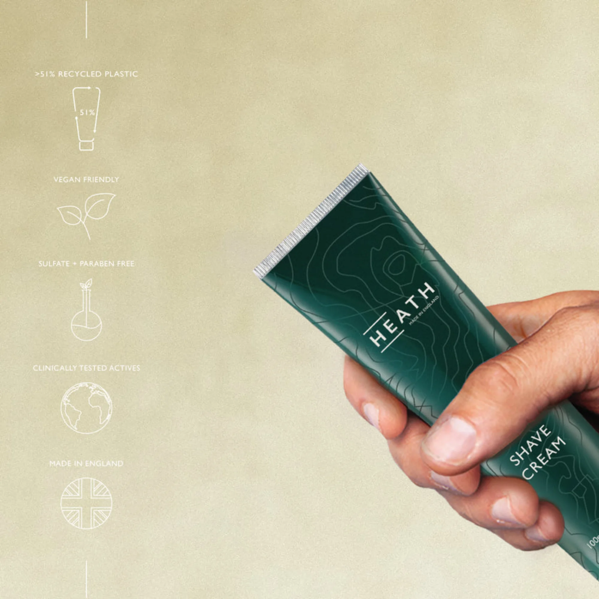 Heath Shave Cream 100ml - Mens Shaving Products - Product Details Extra