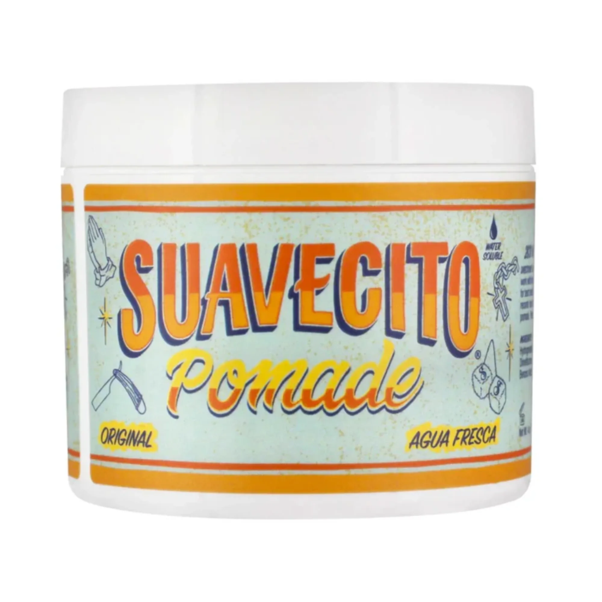 Suavecito Agua Fresca Original Hold Pomade 113g - White Background Side Shot 2