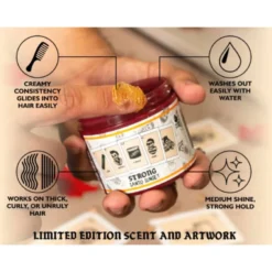 Suavecito Santo Sunset Firme Hold Pomade 113g - Strong Hold Medium Shine Water Based Pomade - Product Information 2